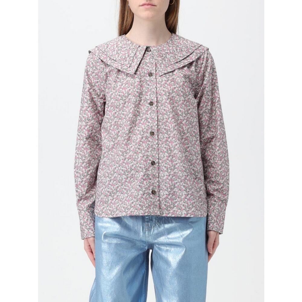 GANNI‎ Floral Print Cotton Poplin Sirt Size 34 Spring Summer Lightweight Resort